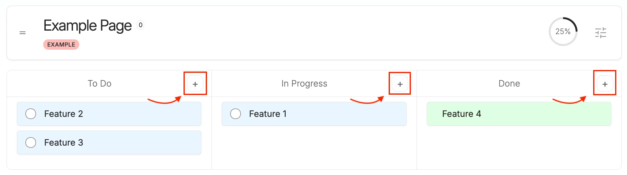 Add a feature buttons